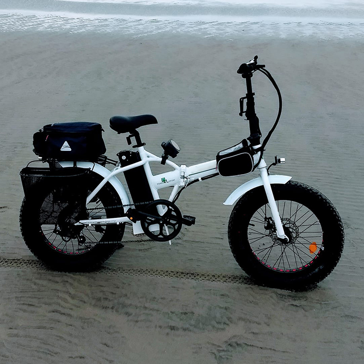 FATBIKE20 36V 500W 13AH Town & Country E-BIKE Fat Tire Fold Electric Bike White Frame